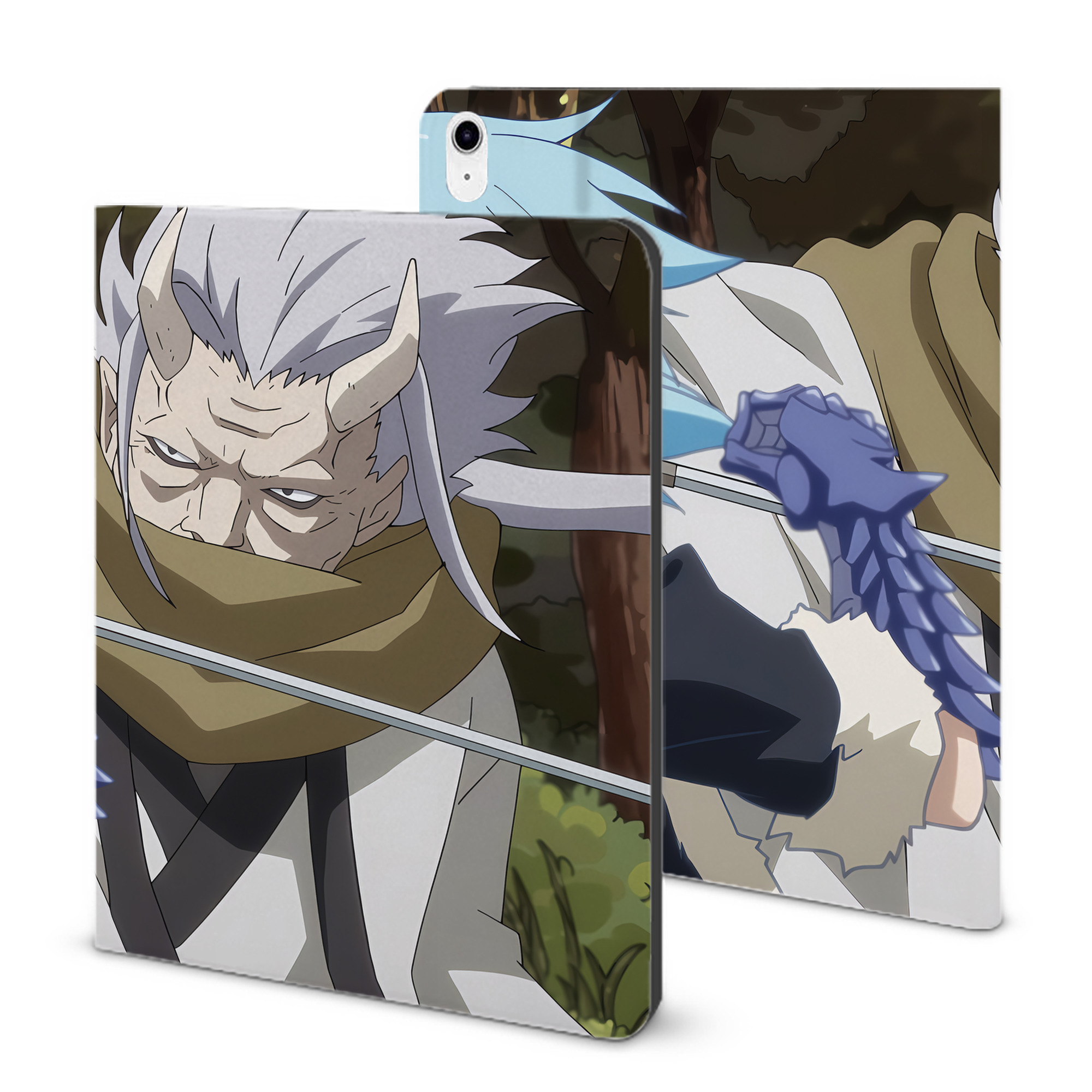 （画像用） 転スラ Regarding Reincarnated to Slime IPad ケース ブック型 PUレザー TPU 耐衝撃 軽量 薄型 ペン収納なし 全面保護 IPad 各モデル対応